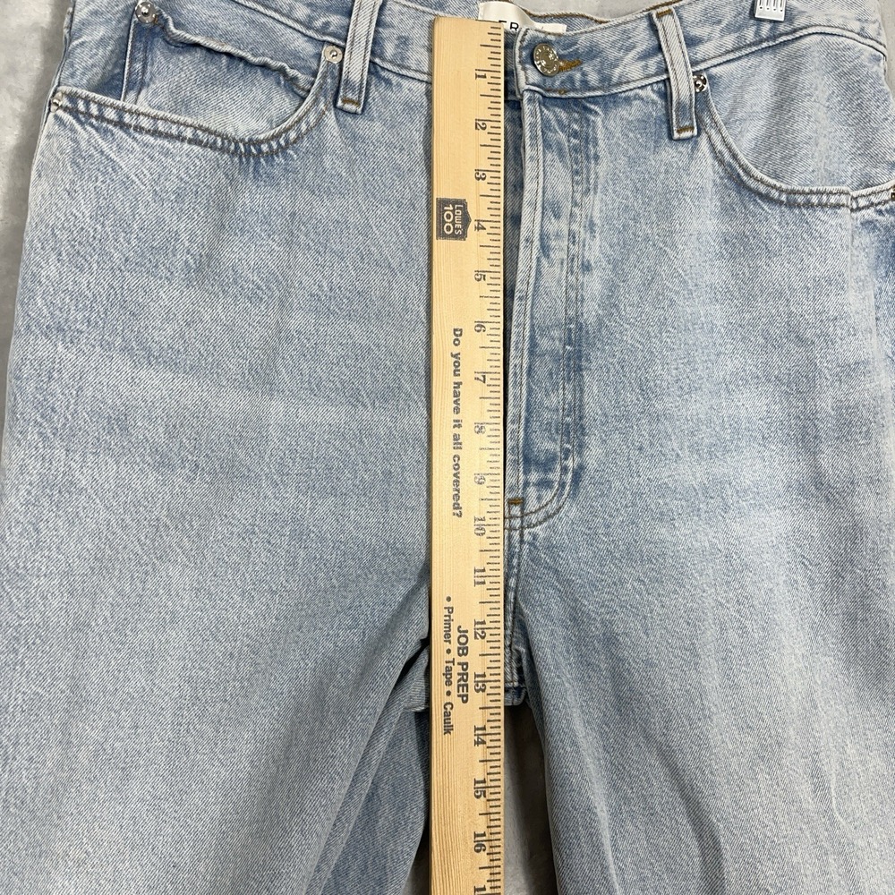 FRAME Womens Le Low Baggy Wide Leg Jeans Ettie Grind Light Wash 30 Button Fly - Picture 5 of 10